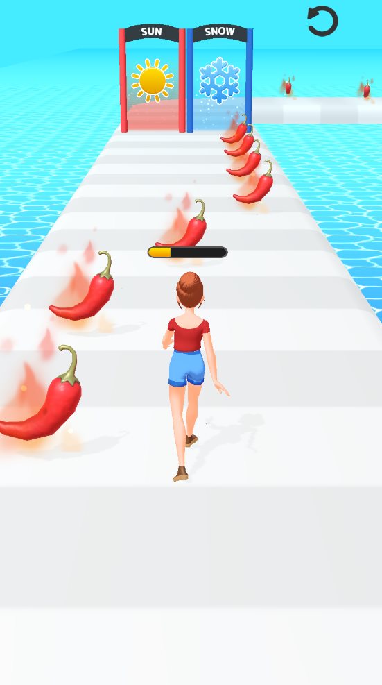 冰火女孩吃辣椒小游戏(hot run 3d)截图1